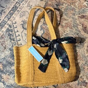 Draper James Woven Tote with Floral Bow